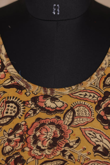 Stretchable Hand block printed kalamkari blouse