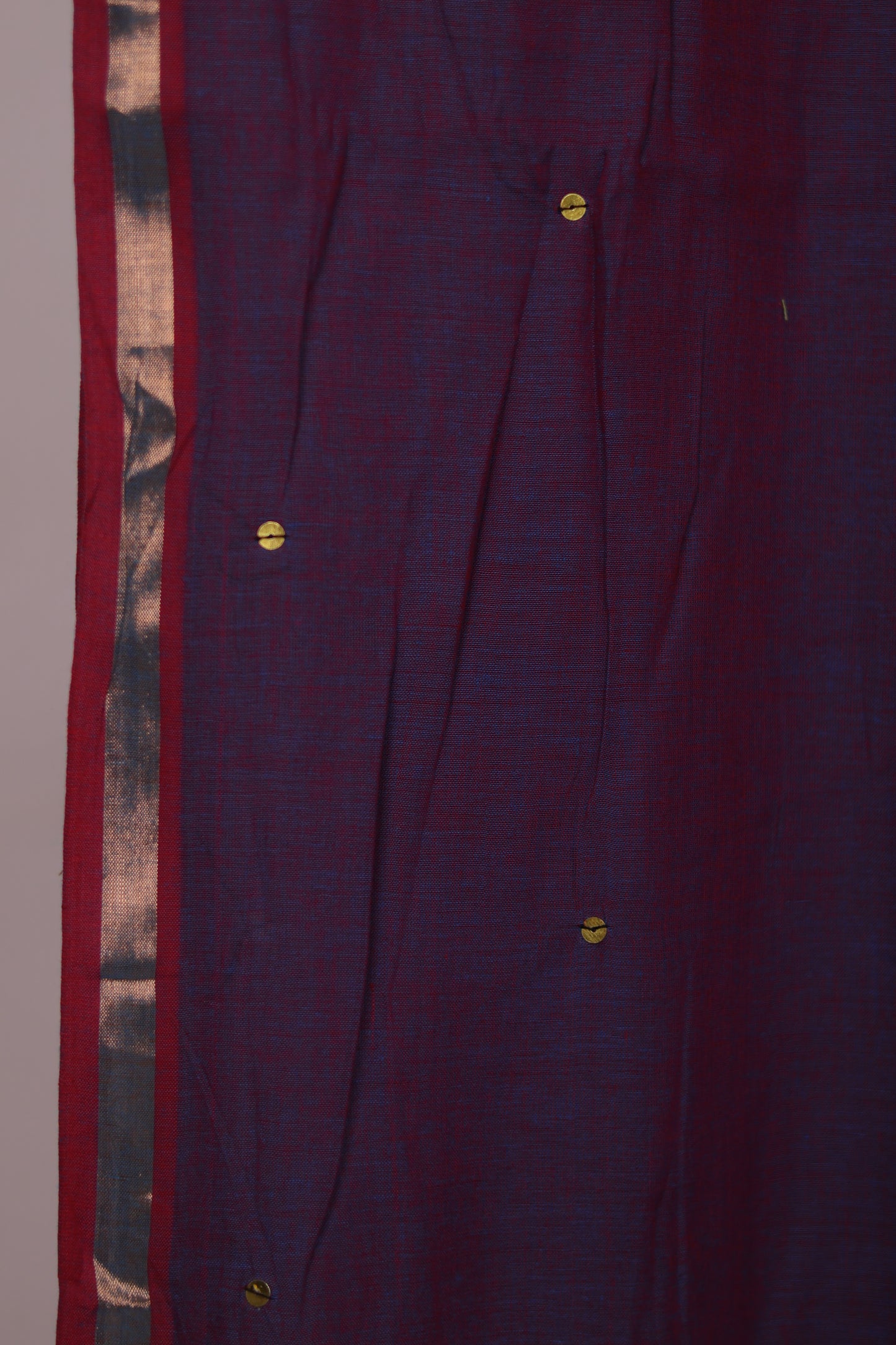 Dual Tone Pure Handwoven Malai Cotton Saree with Sequence Work