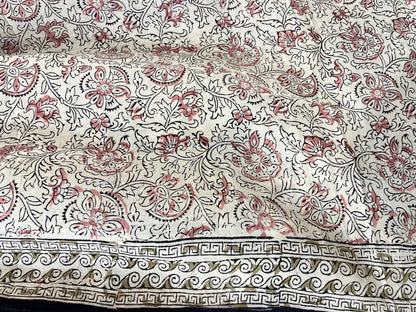 Hand block printed Kalamkari Silk Saree