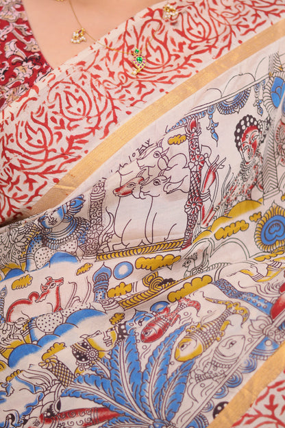 Chennur silk kalamkari Saree