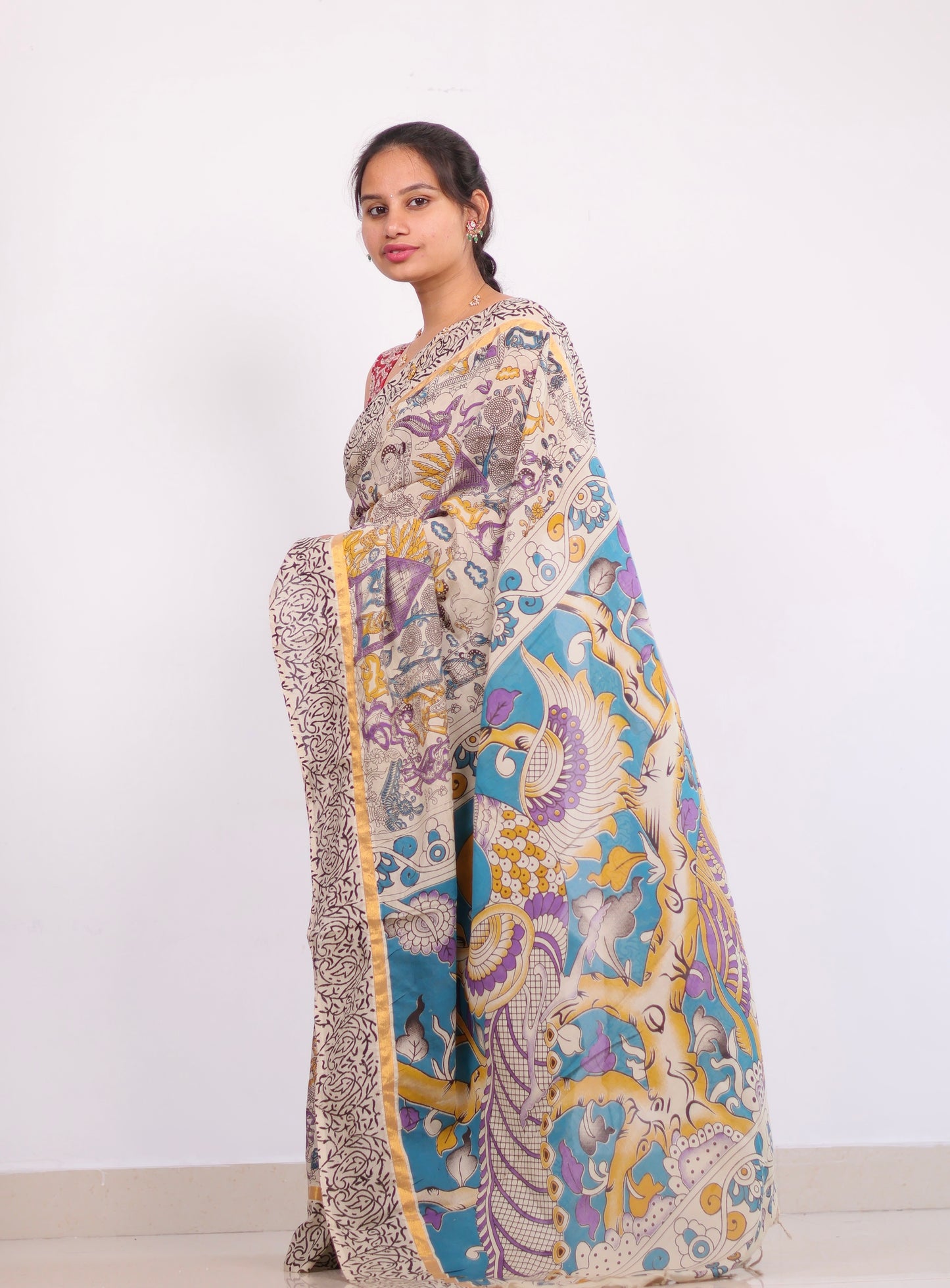 Chennur silk kalamkari Saree