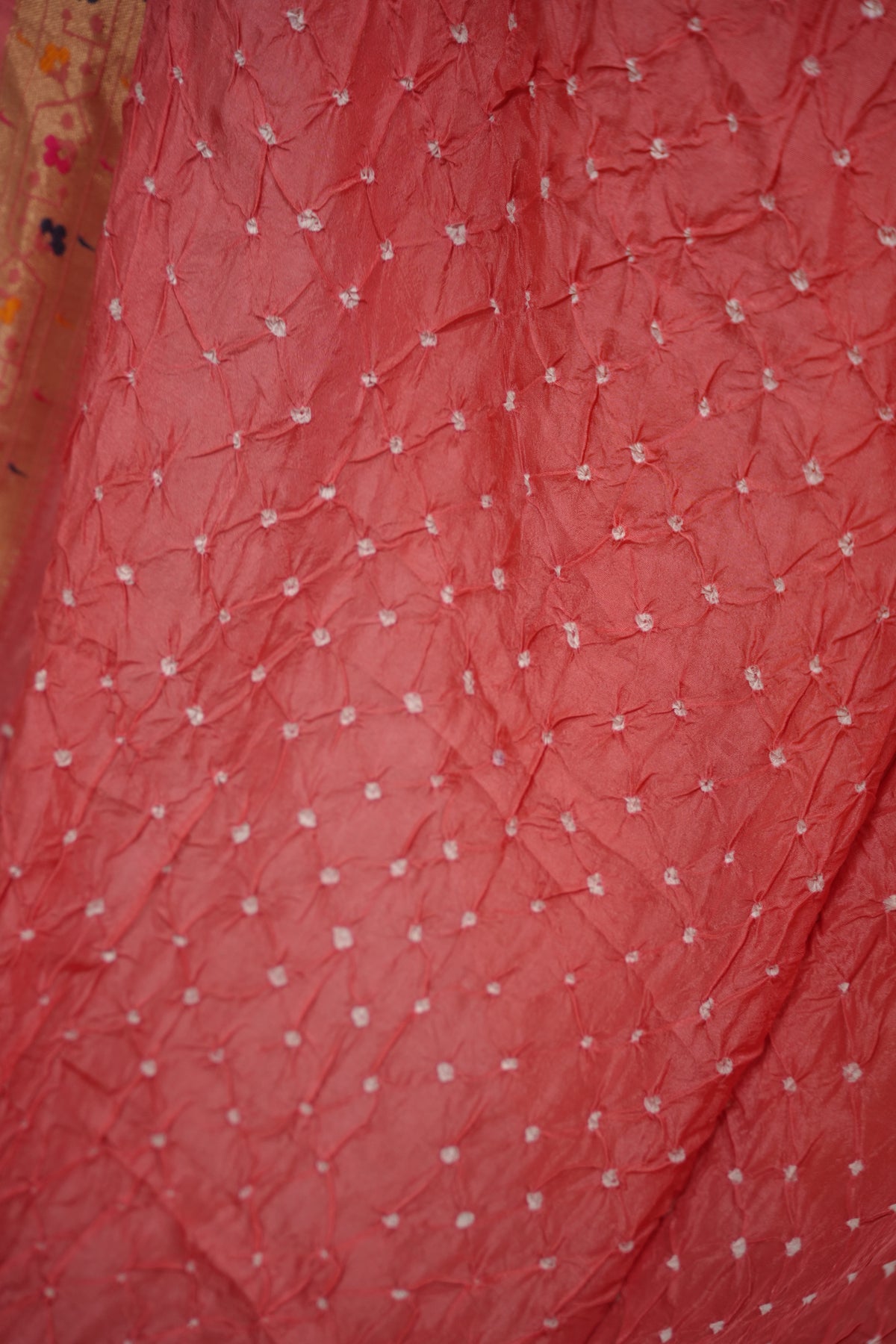 Handcrafted Bandhani Paithani Dola Silk Saree | Looms & Tassels