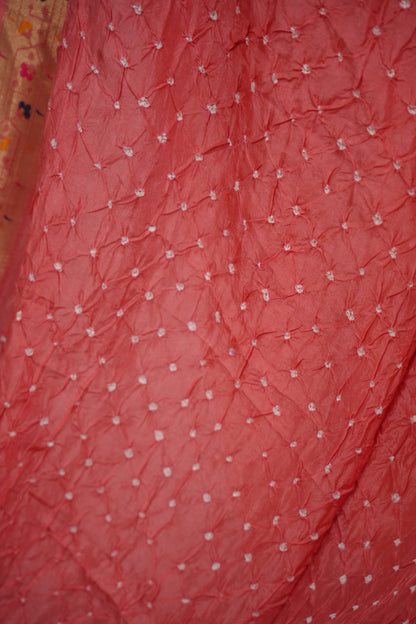 Handcrafted Bandhani Paithani Dola Silk Saree | Looms & Tassels