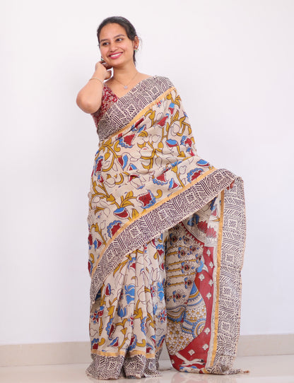 Chennur silk kalamkari Saree