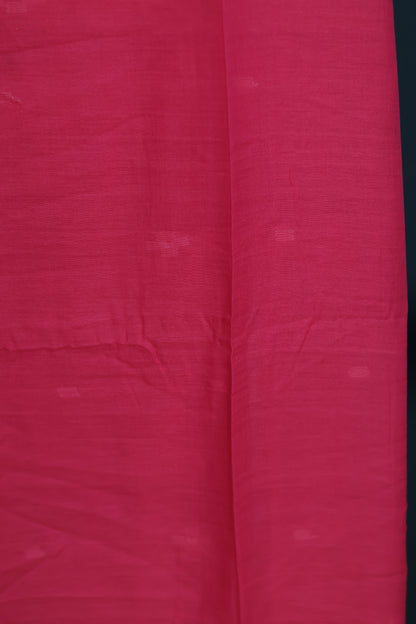 Pink Pure Handwoven Malai Cotton Saree with Butta Weaving