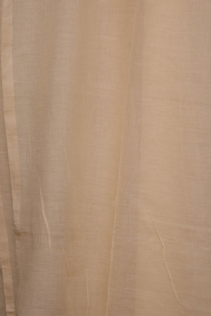 Cream Pure Handwoven Jamdhani Malai Cotton Saree