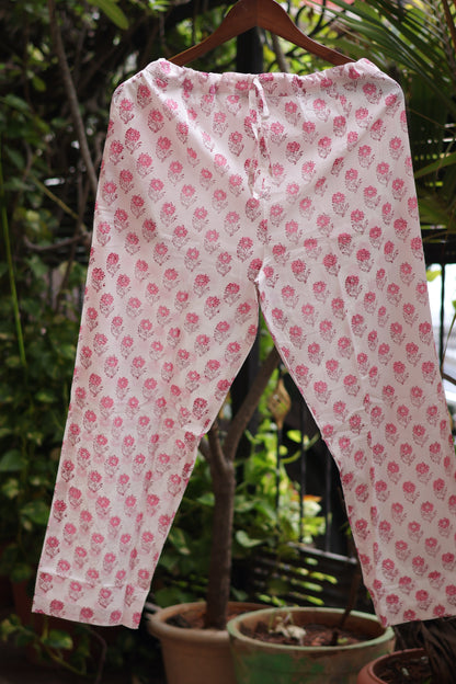 Red Handblock printed Pure Mul Cotton with Kota Doria Duppata 3 piece suit (stitched)