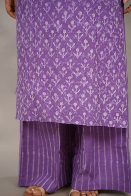Lavender Pure Mul Cotton Co-ord Set (Set of 2) | Looms & Tassels