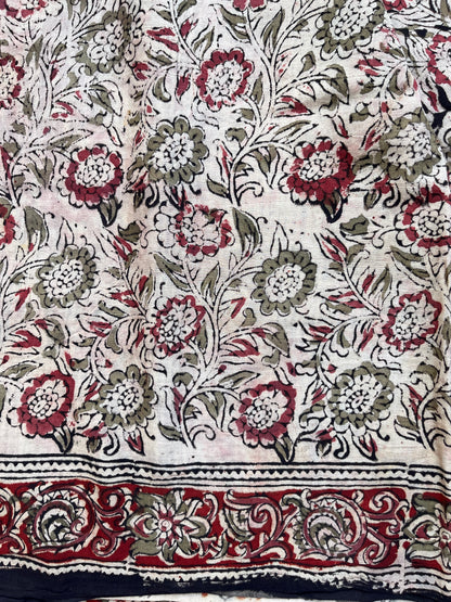 Hand Block Printed Kalamkari Cotton Saree