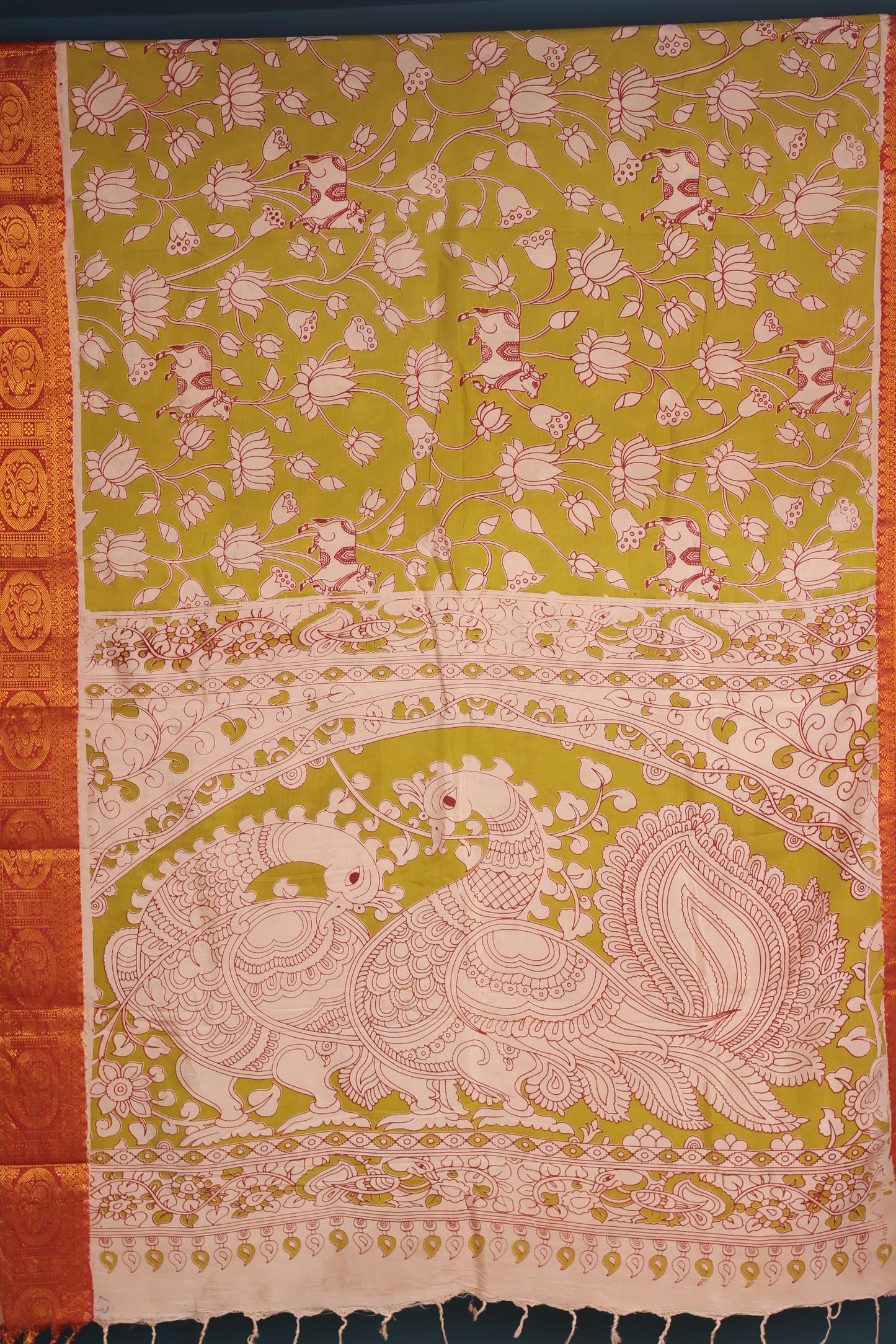 Kanchi Border Kalamkari Chennur Silk Saree