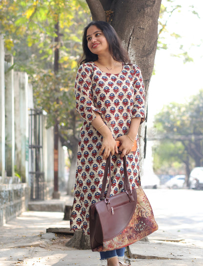 Ajrakh Hand Block printed Kurti