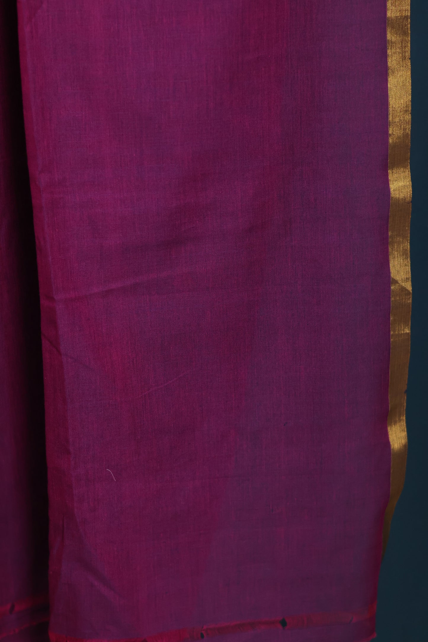 Purple Pure Handwoven Mercerised Cotton Saree with Mina Jari Butta Weav