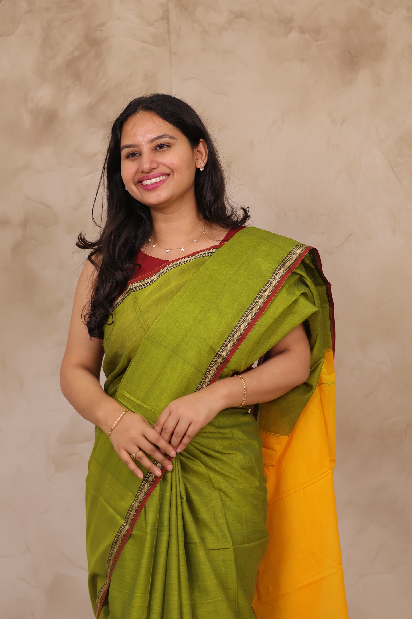 Green Narayanpet Cotton Saree | Looms & Tassels