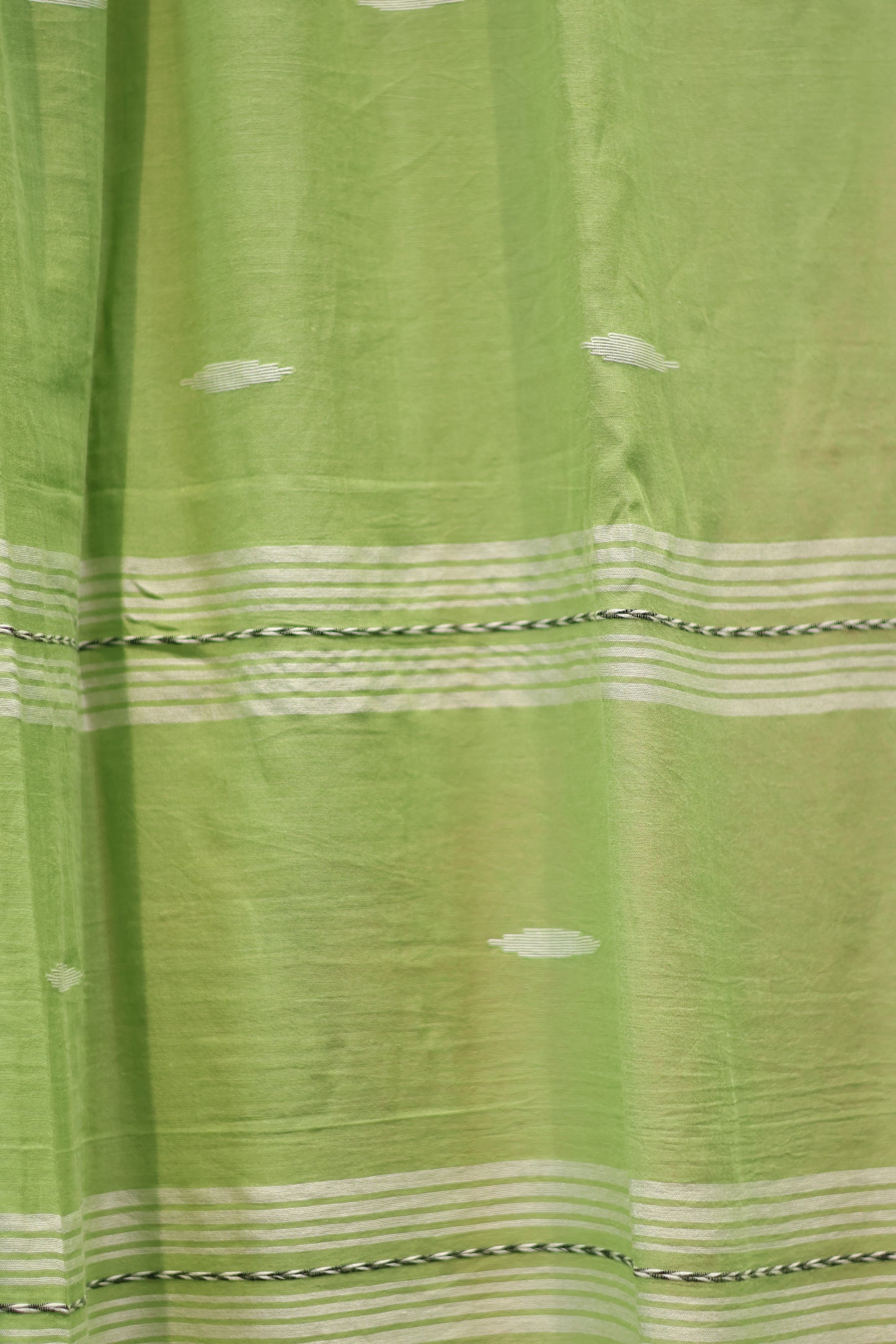 Pure Handwoven Malai Cotton Saree with Butta Weaving