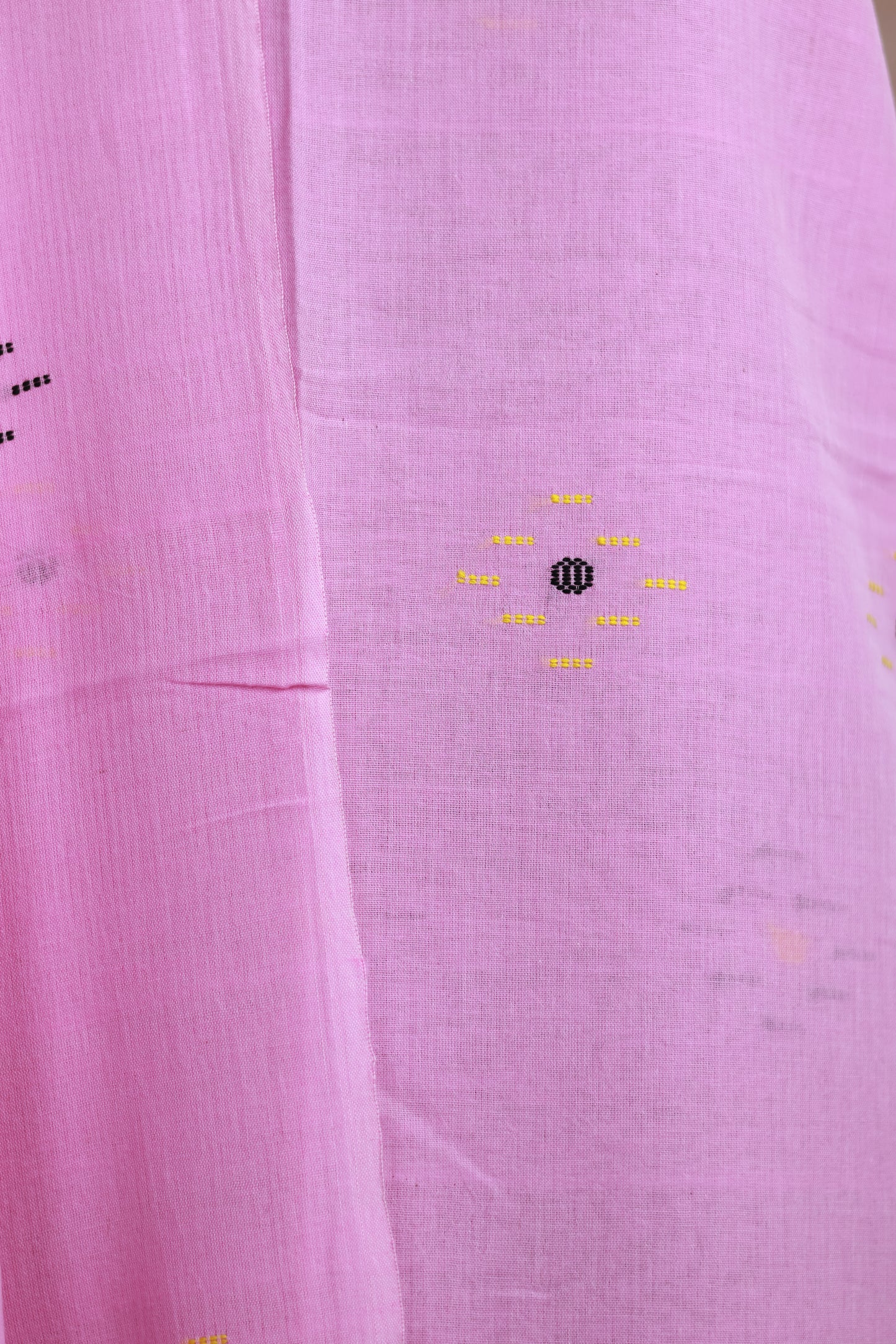 Pastel Pink Handwoven Jamdhani weaving pure Malai cotton 2 piece suit sets | Looms & Tassels