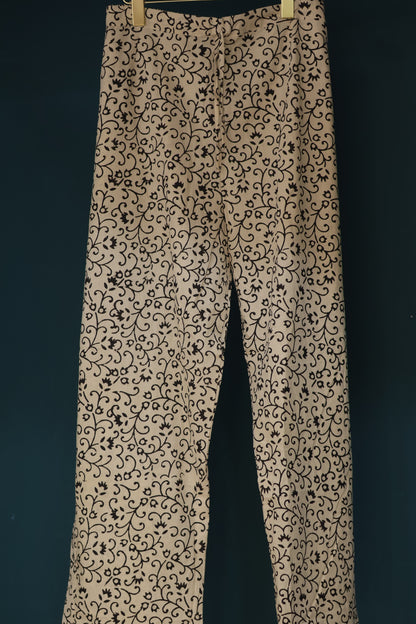 Mustard Handblock printed kota 3 piece suit (stitched)