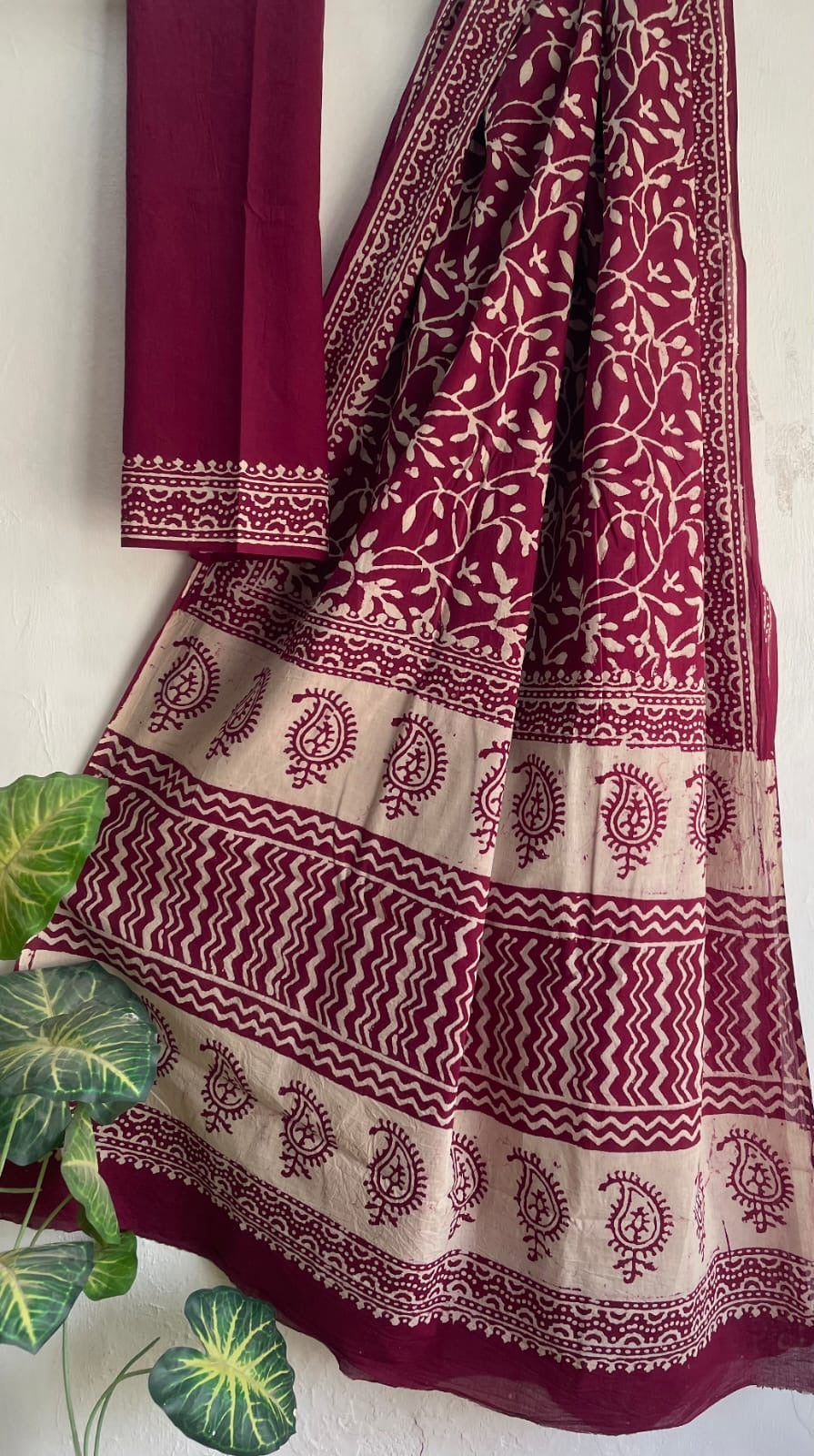 Bagru Handblock printed MulMul cotton saree