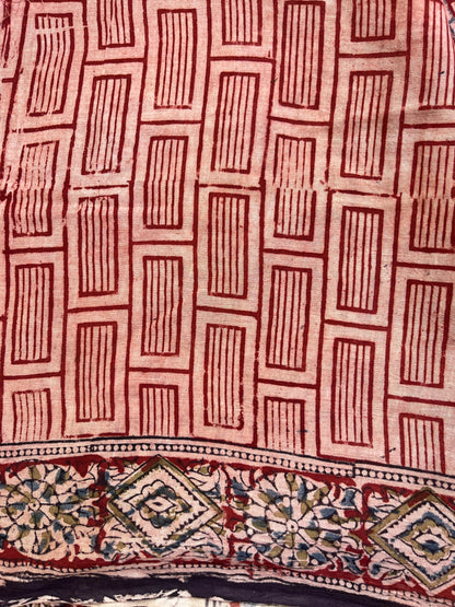 Hand Block Printed Kalamkari Cotton Saree