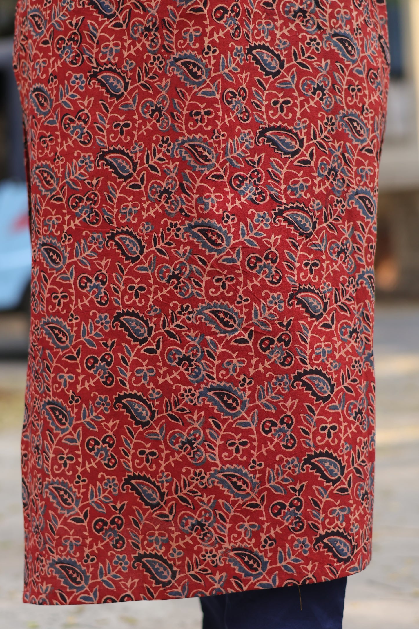 Maroon Ajrakh Hand Block printed Kurti