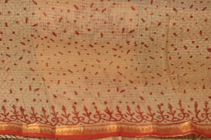 Bagru Hand block printed Kota Doria Saree