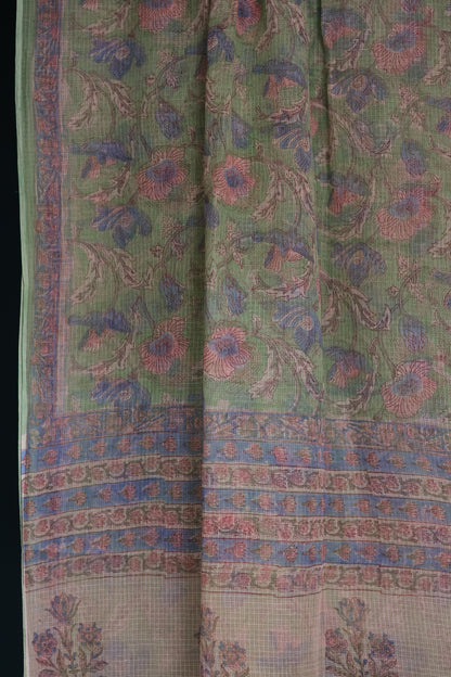 Hand block printed Kota Doriya Saree