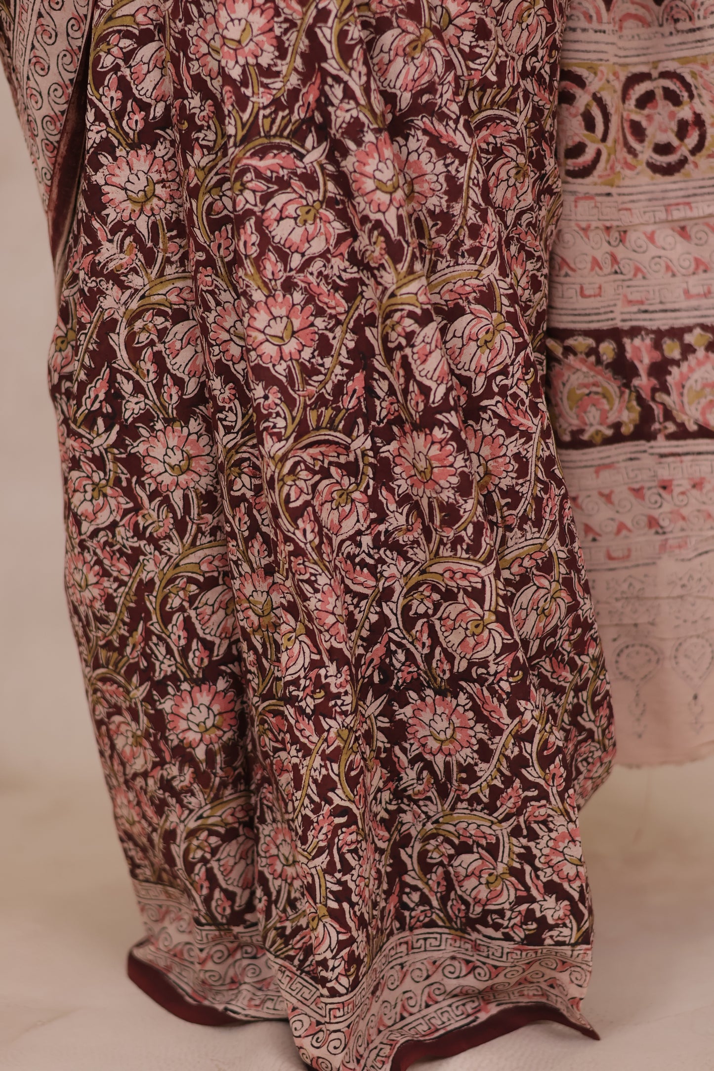 Hand Block Printed Kalamkari Cotton Saree
