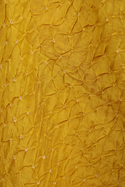 Pastel Yellow Handcrafted Bandhani Paithani Dola Silk Saree | Looms & Tassels