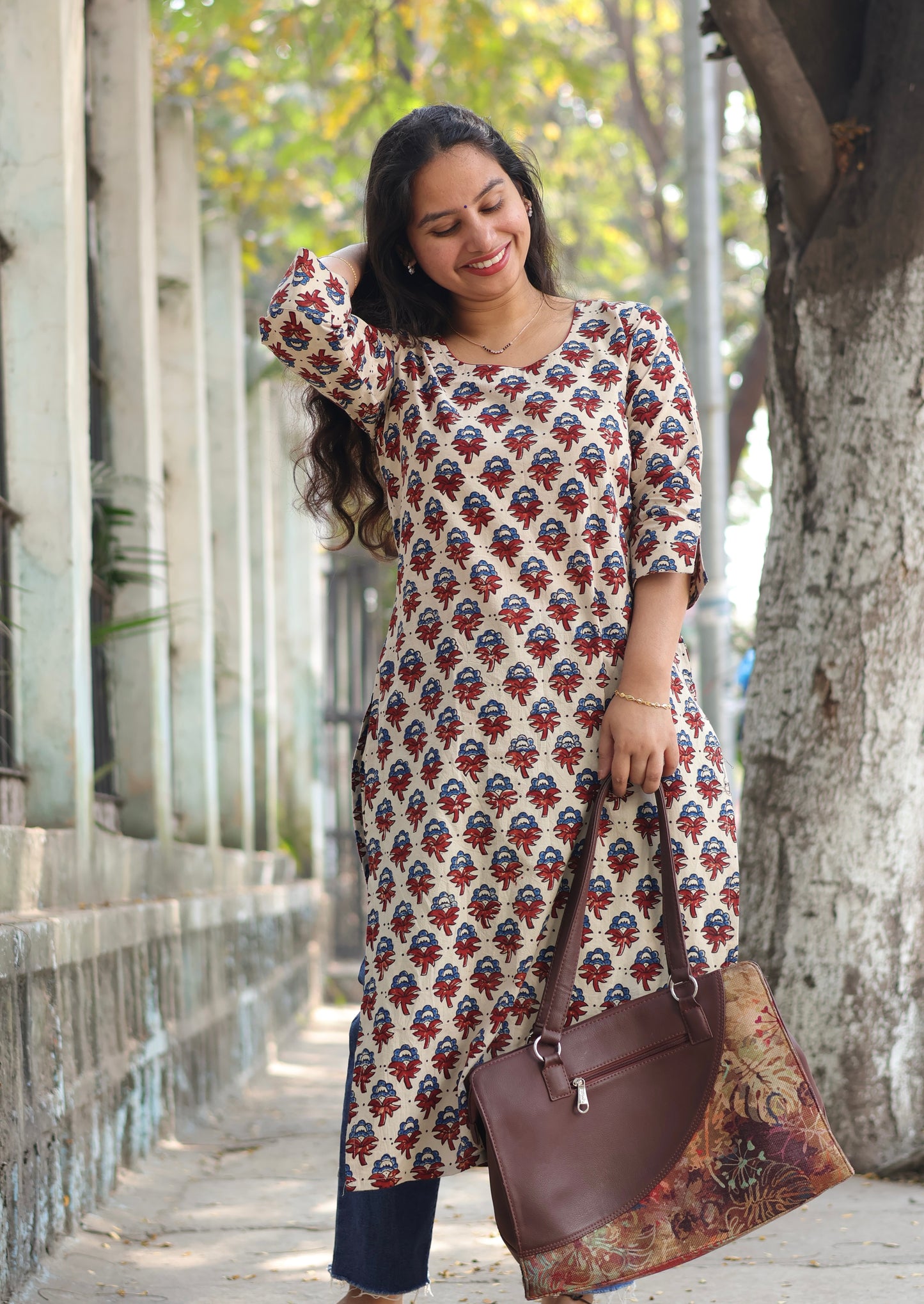 Ajrakh Hand Block printed Kurti
