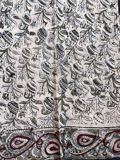 Hand Block Printed Kalamkari Cotton Saree