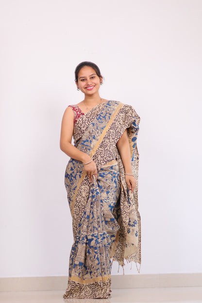 Chennur silk kalamkari Saree