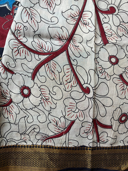 Nizam Border Kalamkari Silk Saree