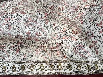 Hand block printed Kalamkari Silk Saree