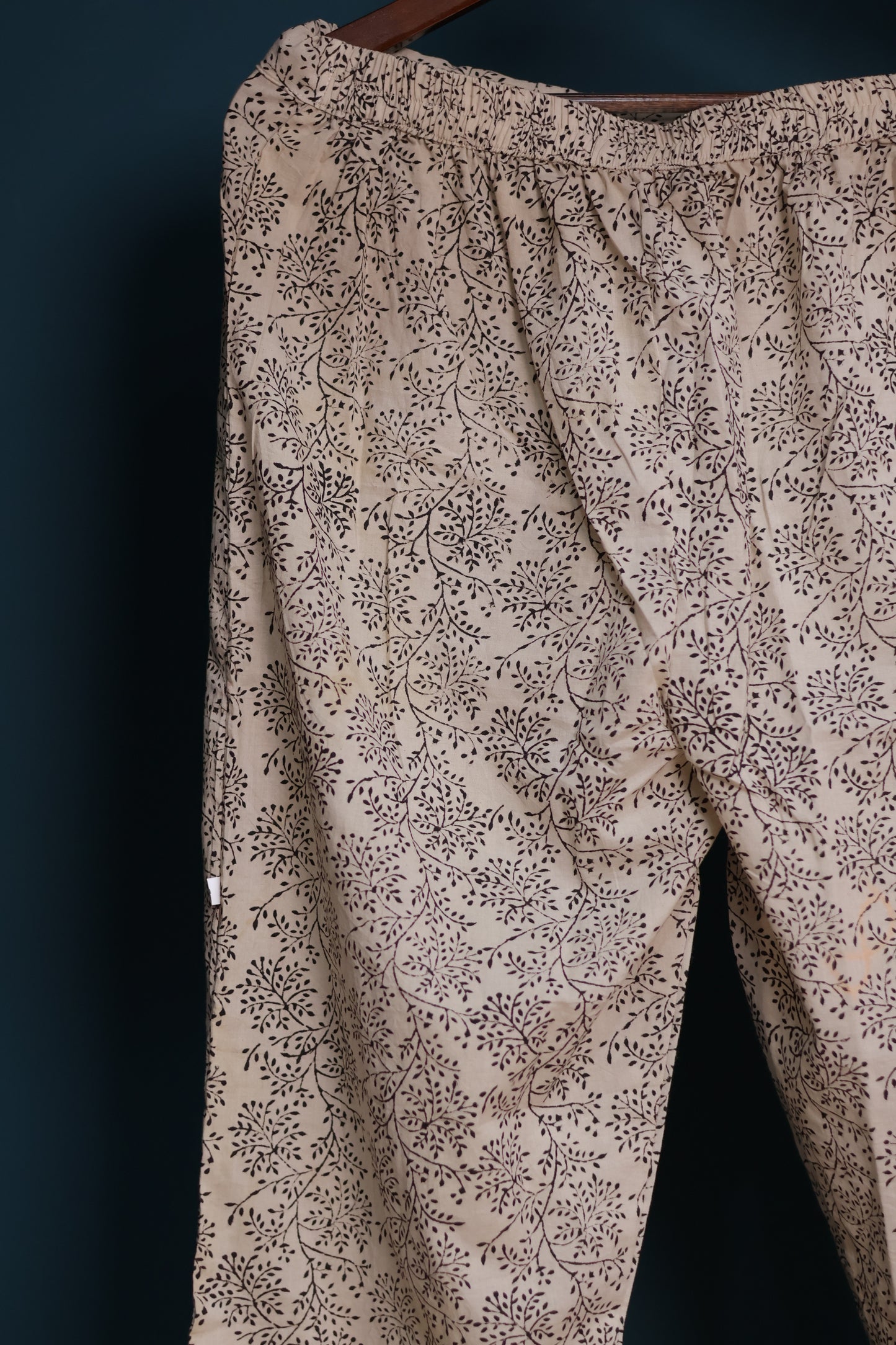 Black Handblock printed kota 3 piece suit (stitched)