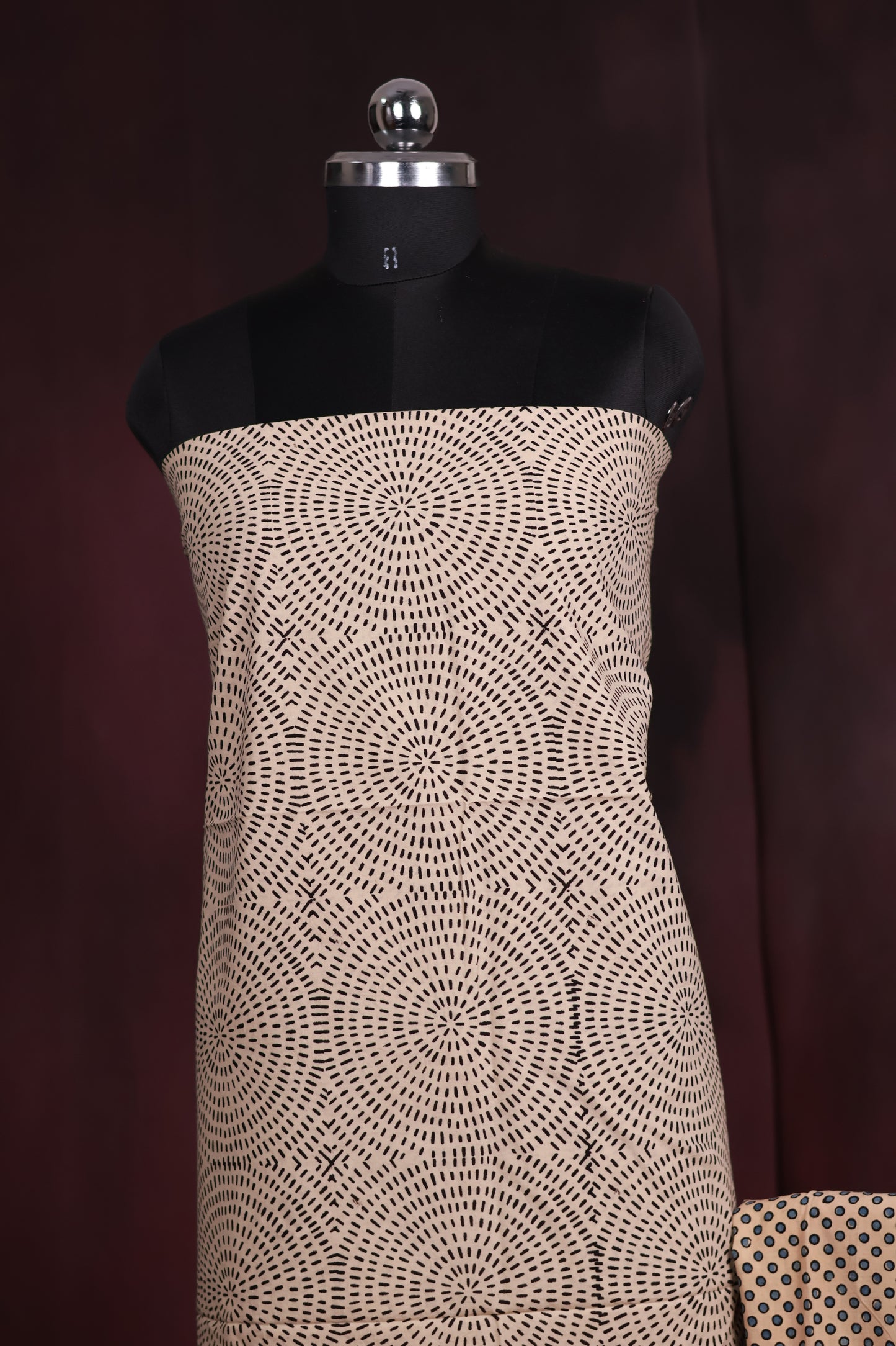 Off White Ajrakh Handblock Printed Pure Cotton 2 Piece Suit Set | Looms & Tassels