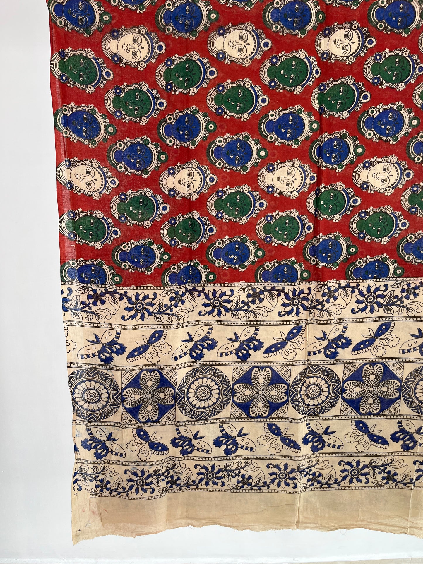 Red Kalamkari Cotton Dupatta