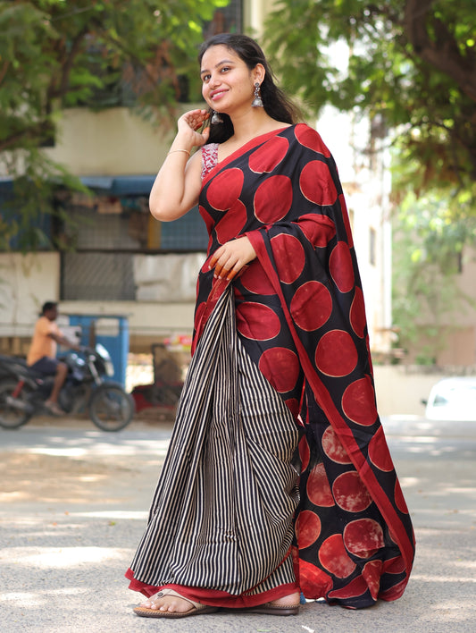 Contemporary Ajrakh Modal Silk Saree