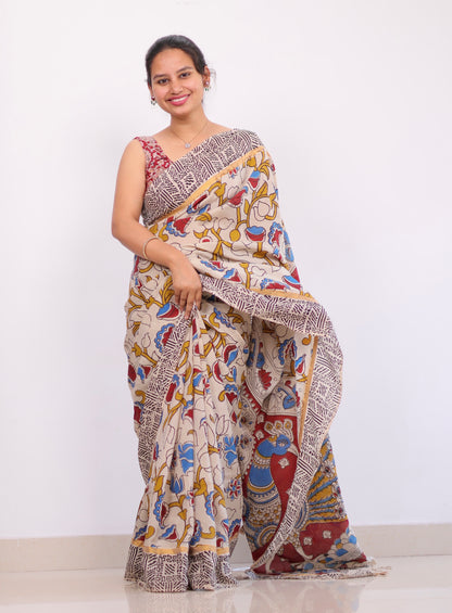 Chennur silk kalamkari Saree