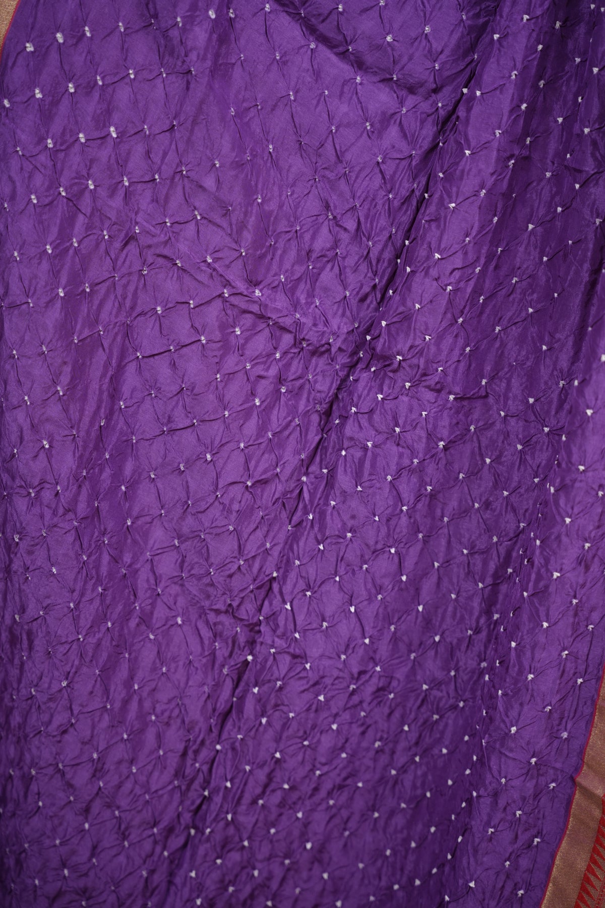 Lavender Handcrafted Bandhani Paithani Dola Silk Saree | Looms & Tassels
