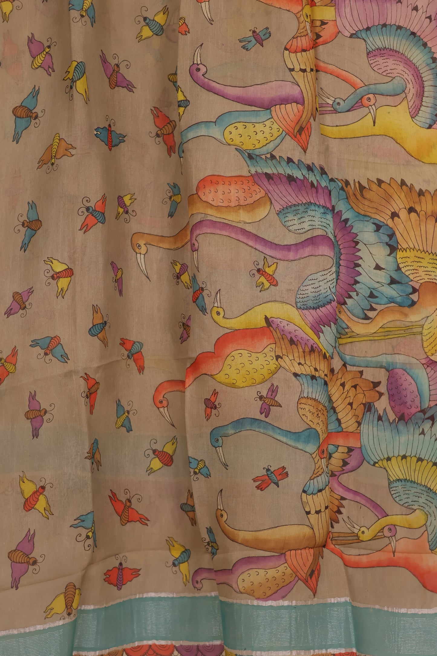Pen Kalamkari Mangalagiri silk Dupatta