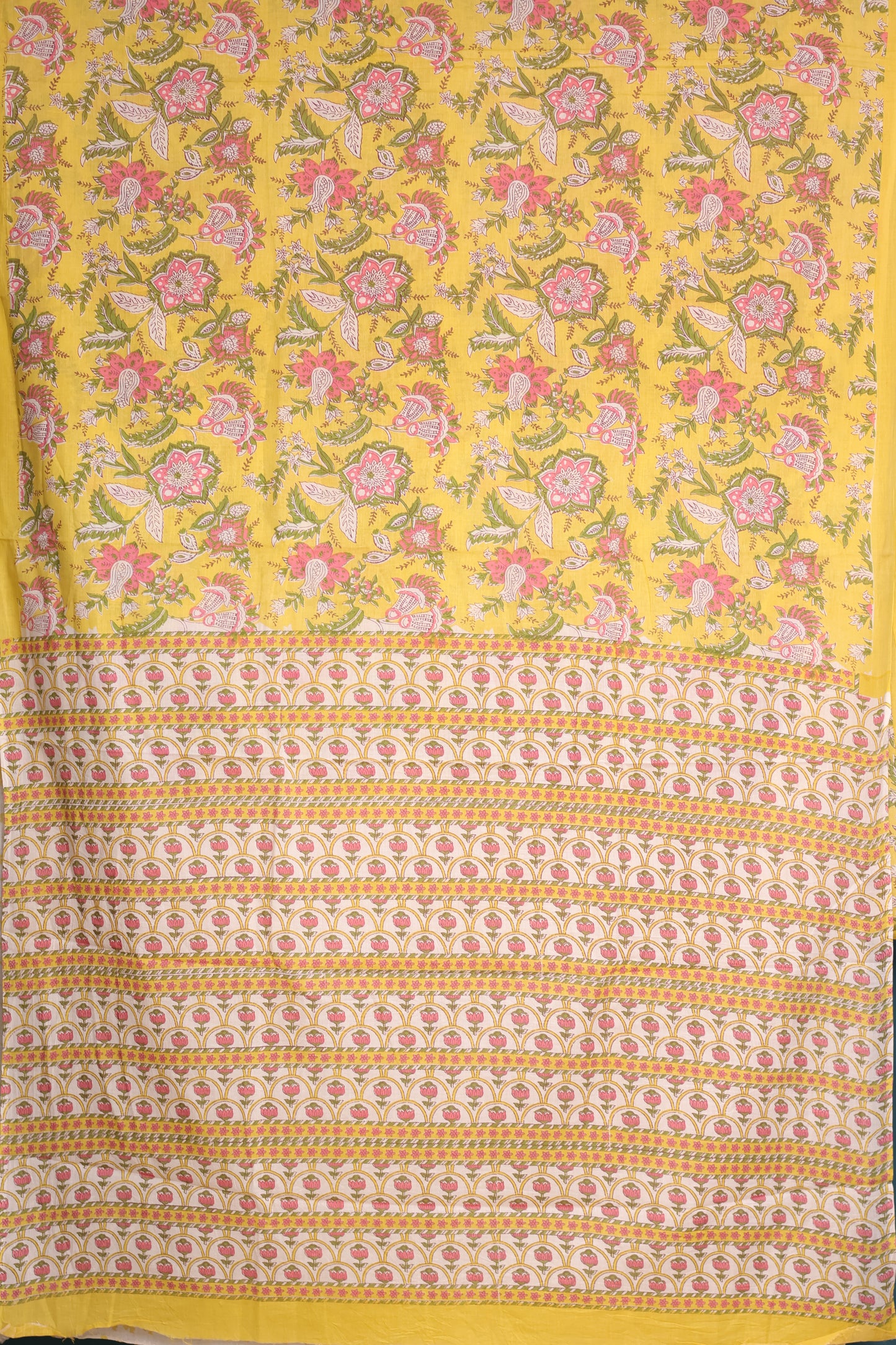 Bagru Handblock printed MulMul cotton saree