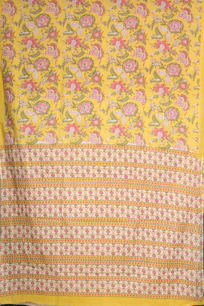 Bagru Handblock printed MulMul cotton saree