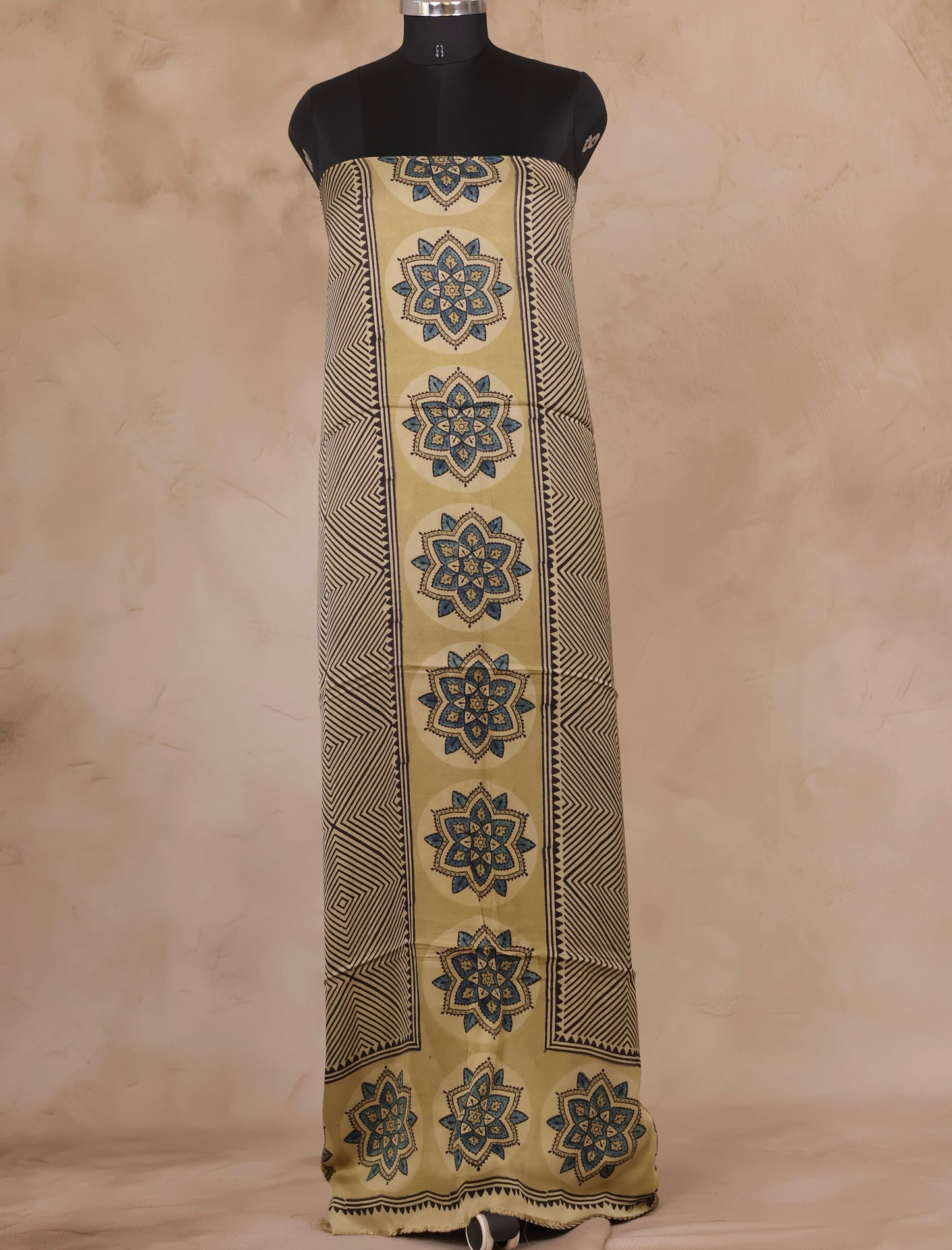 Ajrakh Handblock Printed Modal Silk 2 Piece Suit Set | Looms & Tassels