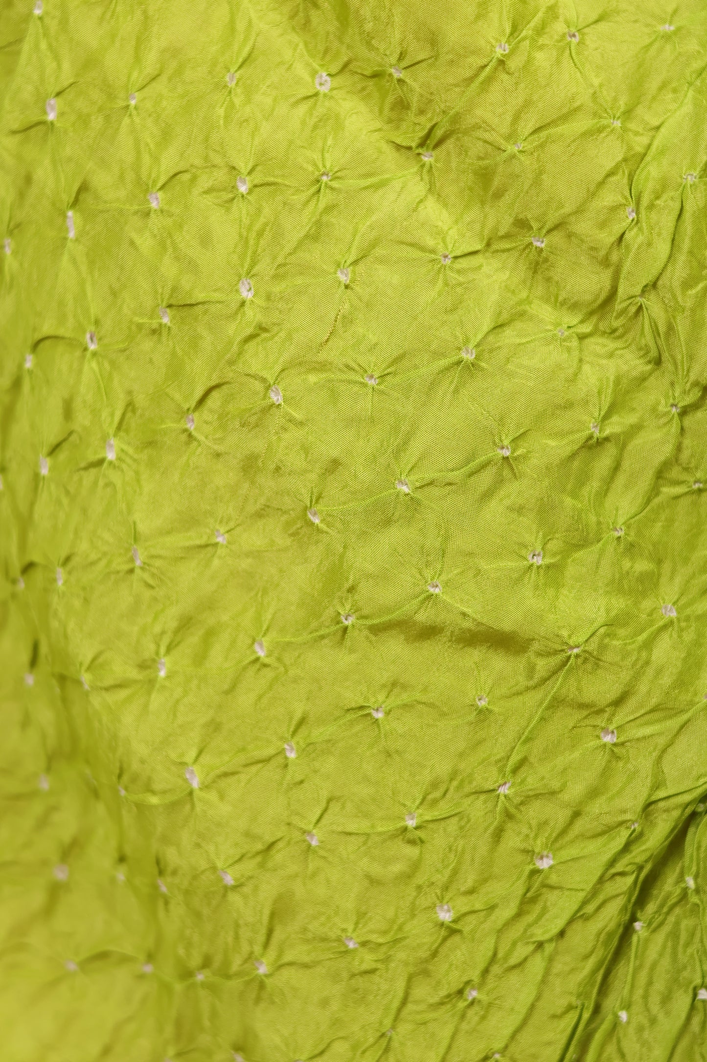 Lemon Green Handcrafted Bandhani Paithani Dola Silk Saree | Looms & Tassels