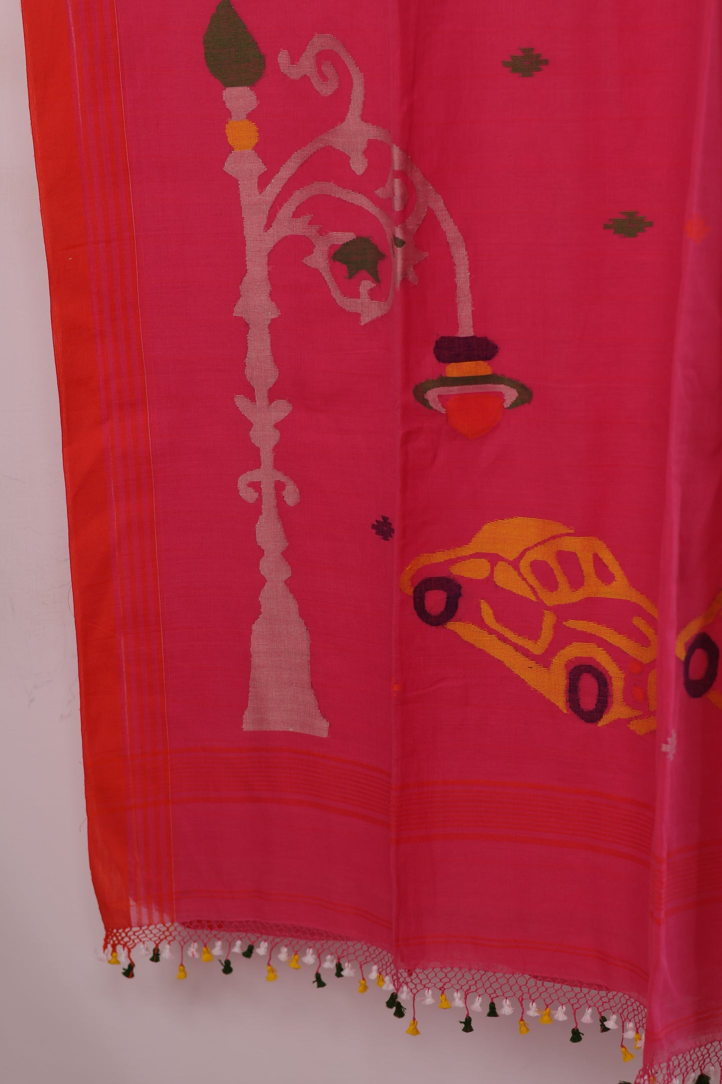 Pink Pure Handwoven Jamdhani Malai Cotton Saree