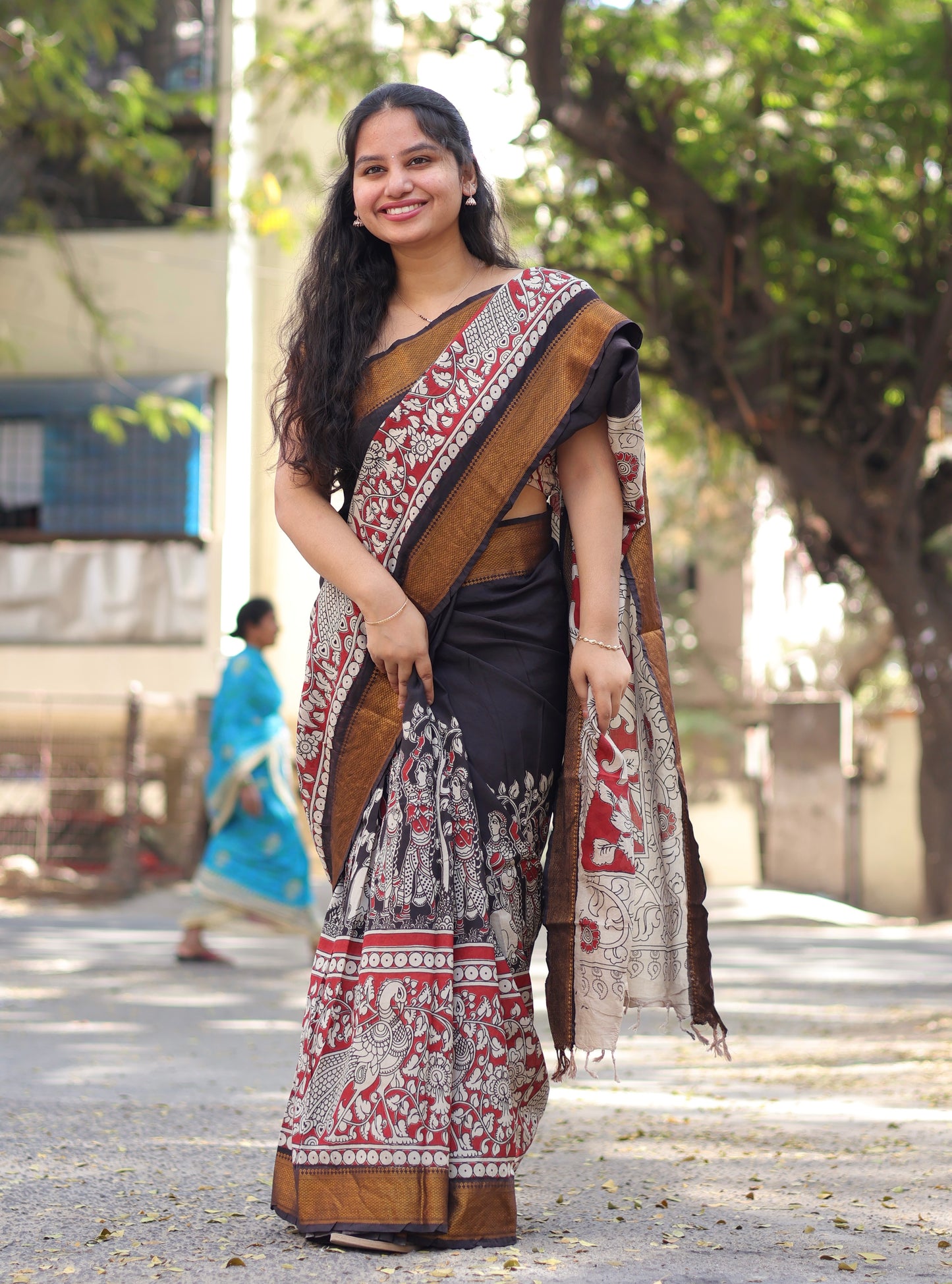 Black chennur silk Handcrafted Nizam Border Saree