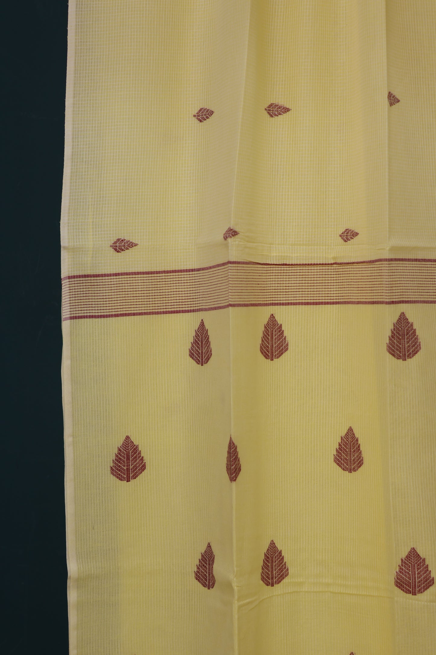 Yellow Checks Pure Handwoven Jamdhani butta Malai Cotton Saree