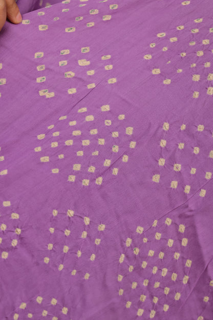Lavender Hand Knotted Bandhej Arakh Modal Silk Saree with Lagdi Pallu | Looms & Tassels