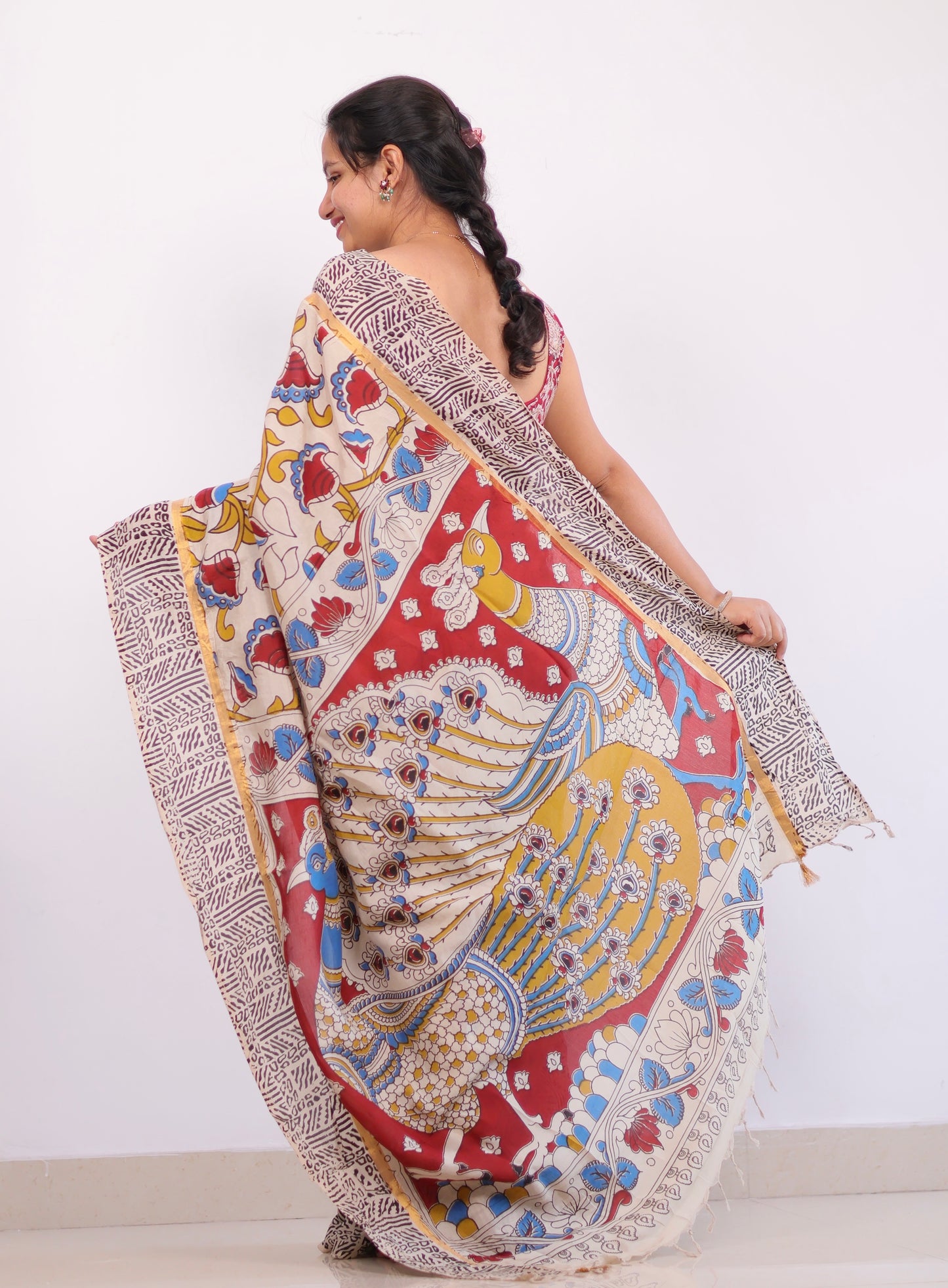 Chennur silk kalamkari Saree