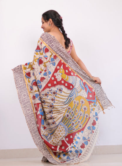 Chennur silk kalamkari Saree