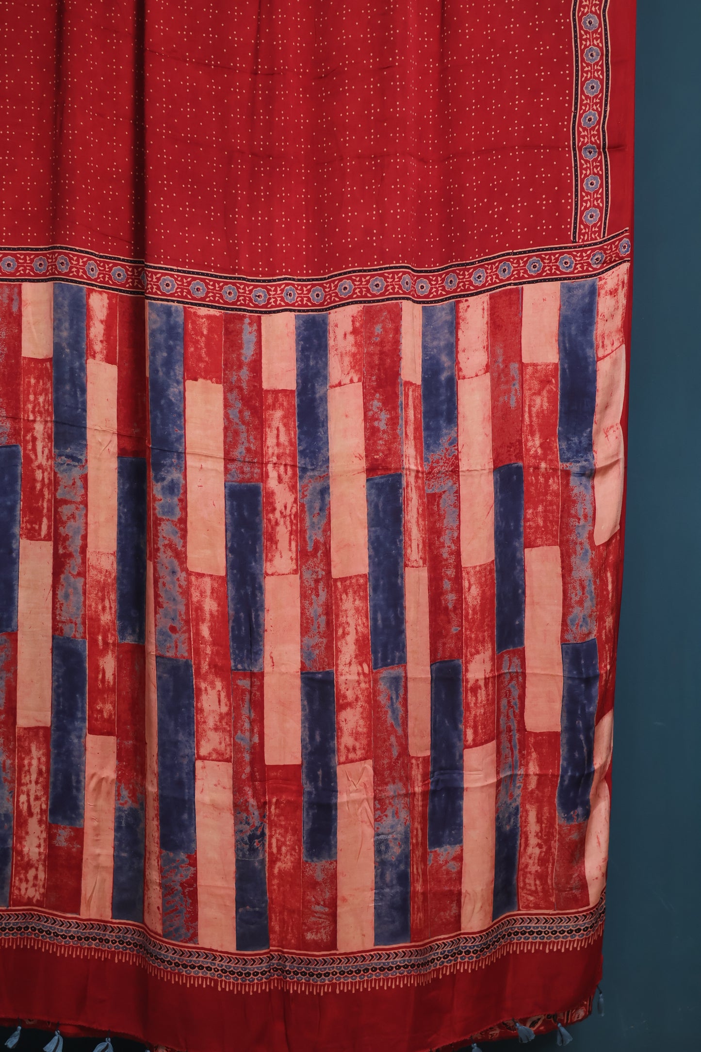 Ajrakh Modal Silk Saree